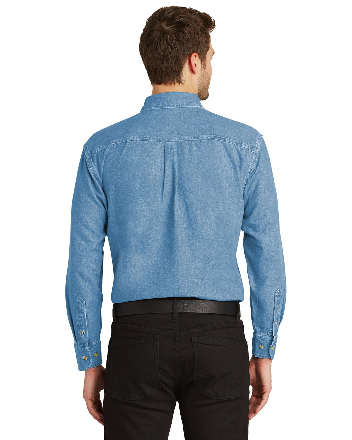 Port Authority TLS600 Tall Long Sleeve Denim Shirt view 2