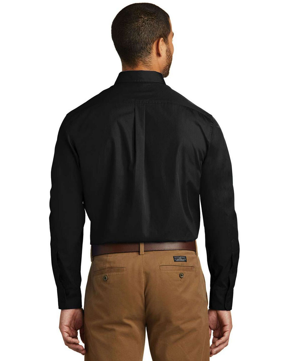 Port Authority TW100 Tall Long Sleeve Carefree Poplin Shirt view 2