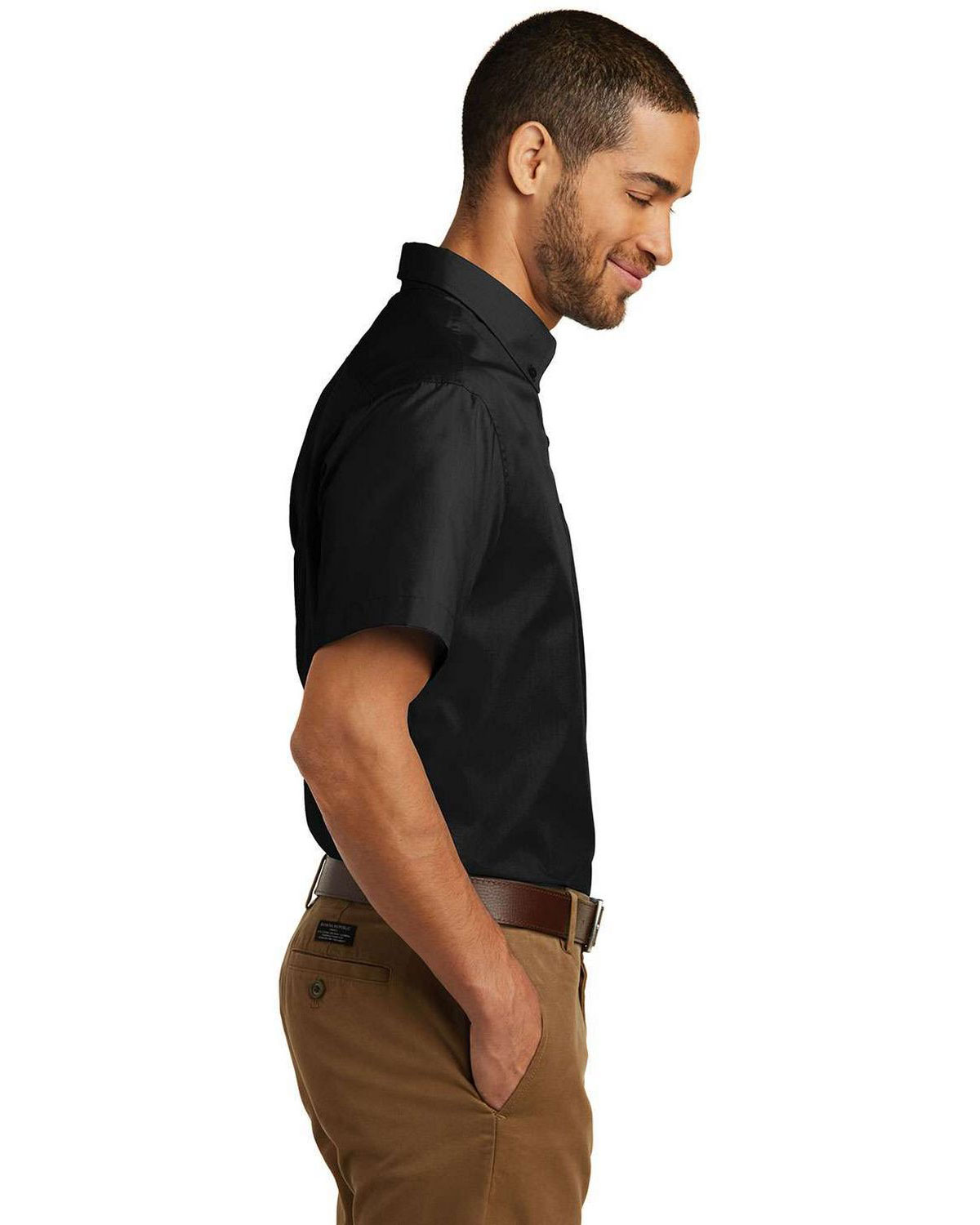 Port Authority W101 Short Sleeve Carefree Poplin Shirt view 3