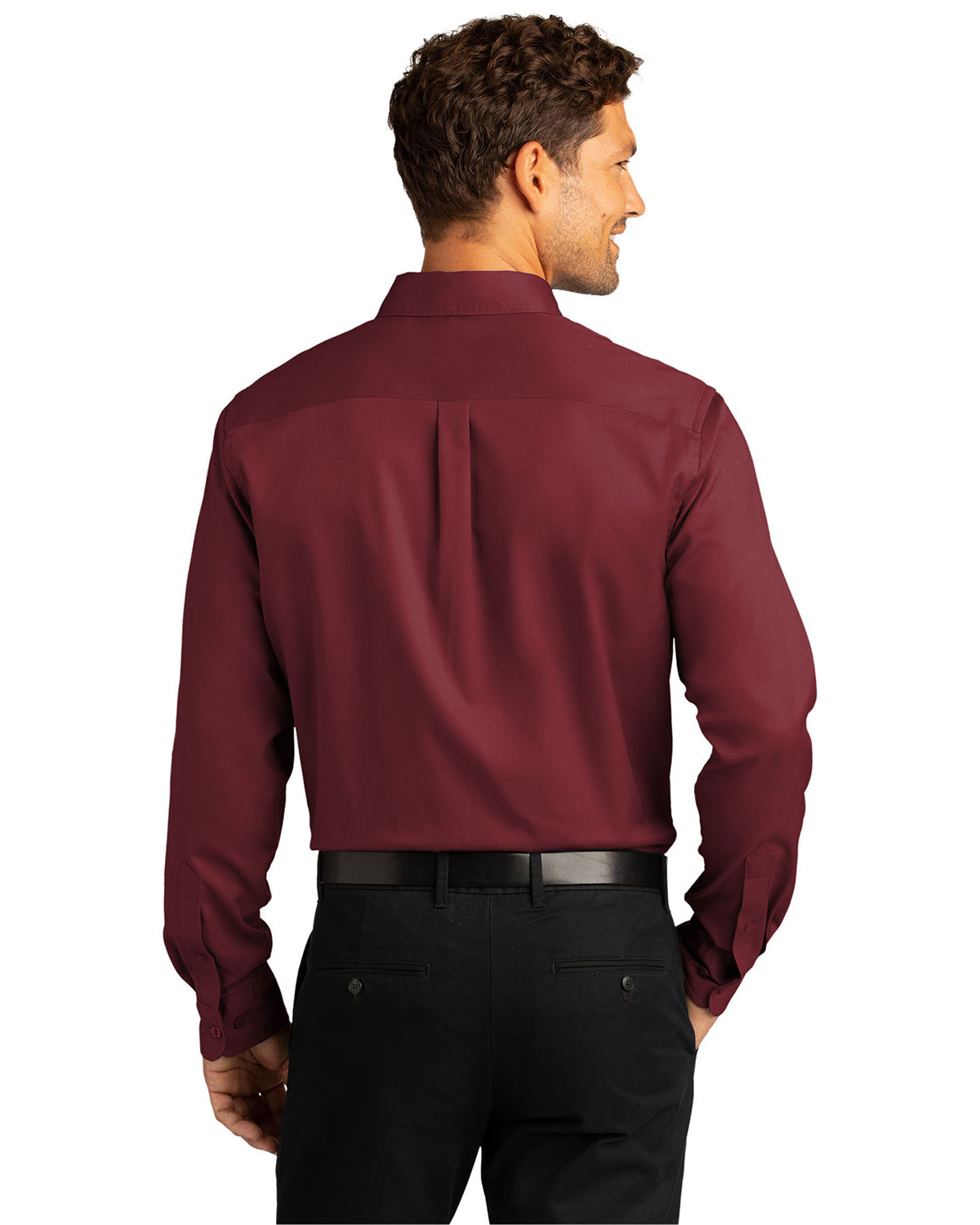 Port Authority W808 Long Sleeve SuperPro React Twill Shirt view 2