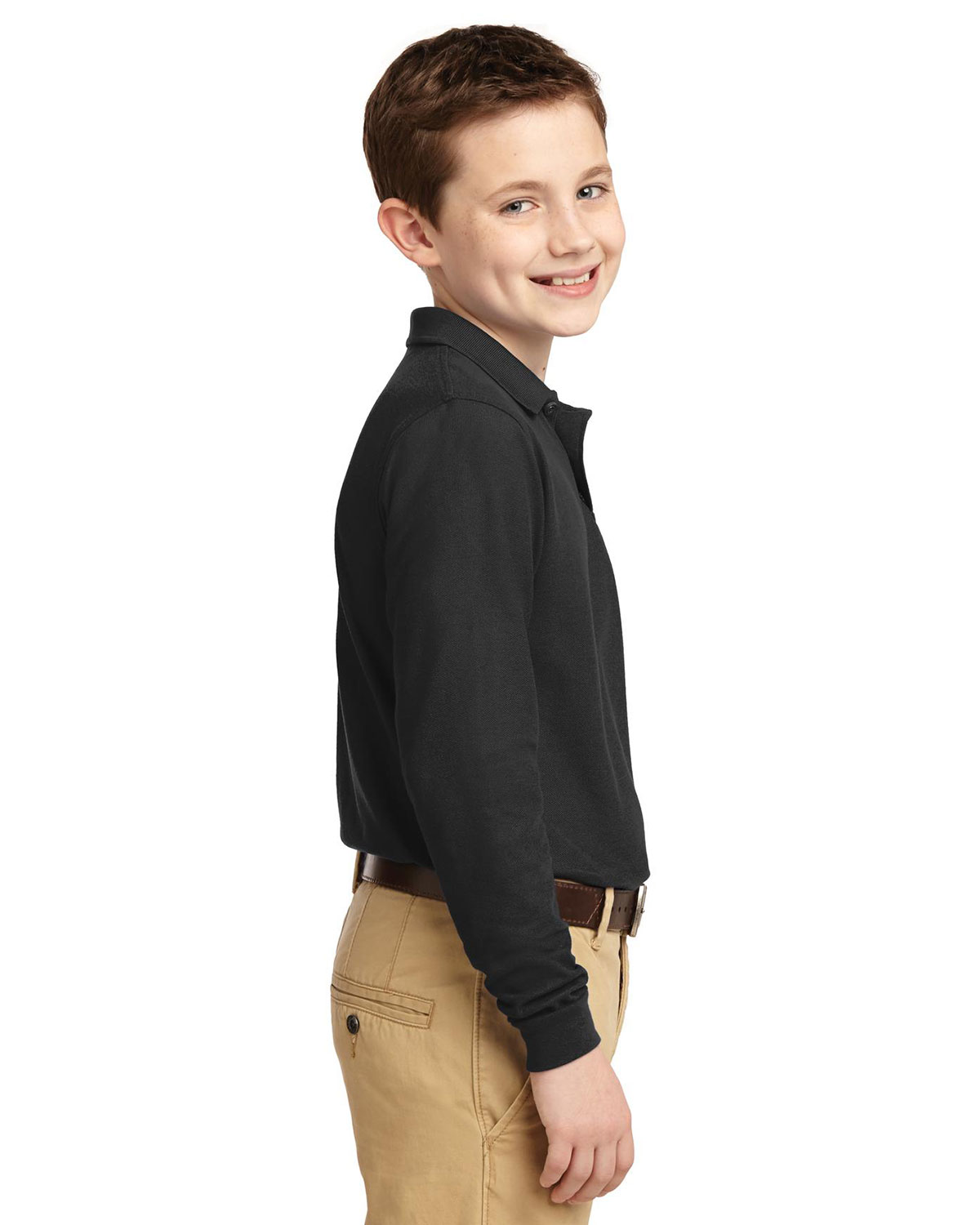 Port Authority Y500LS Youth Long Sleeve Silk Touch Polo view 3