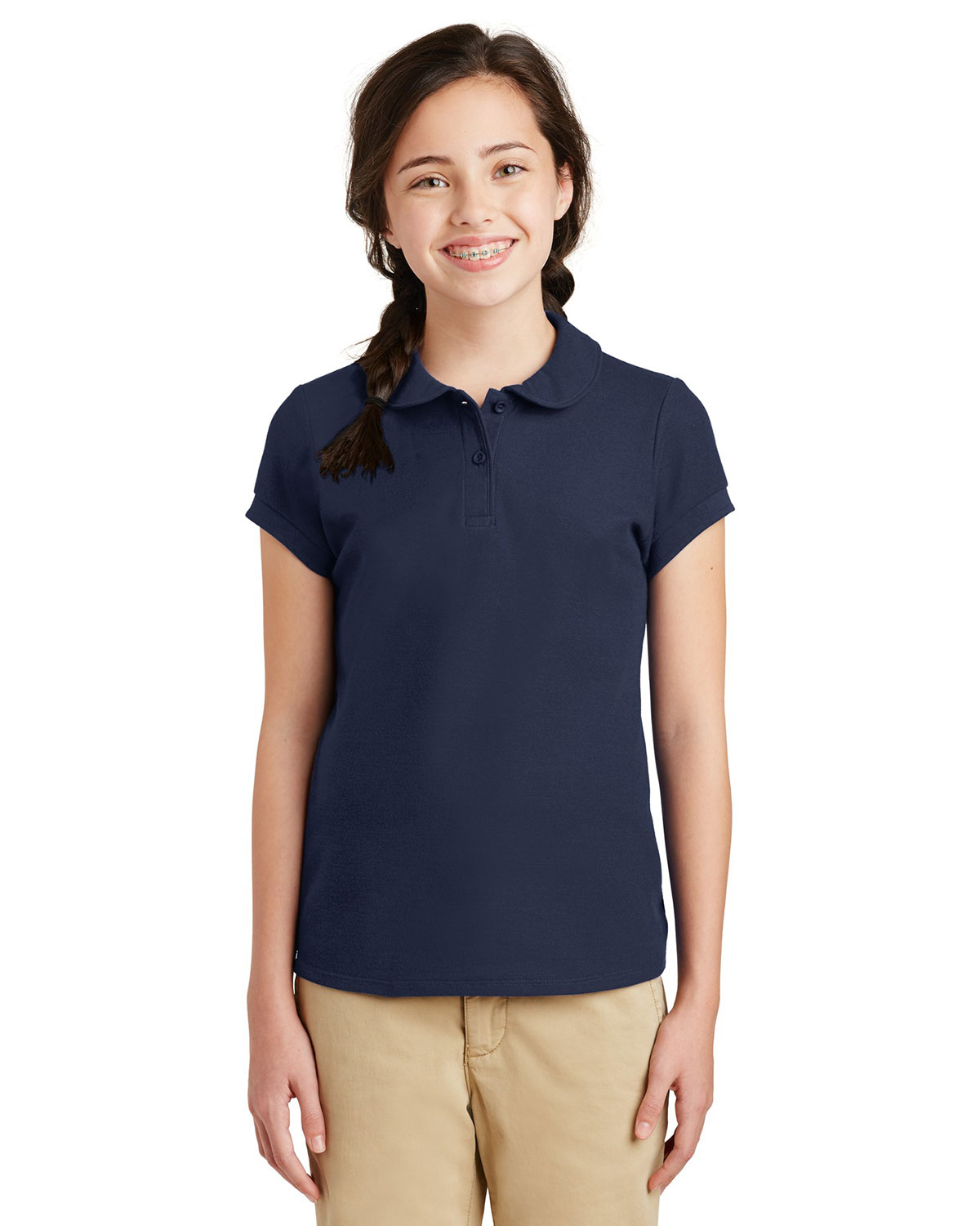 Port Authority YG503 Girls Silk Touch Peter Pan Collar Polo