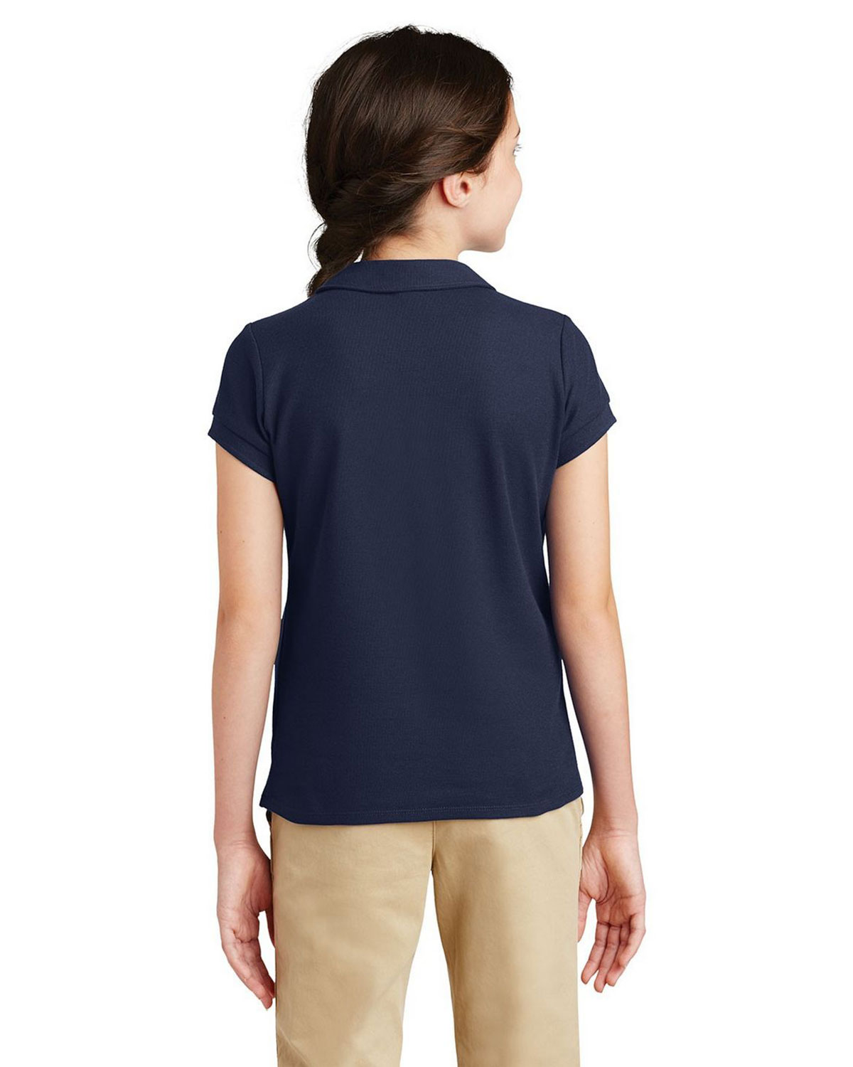 Port Authority YG503 Girls Silk Touch Peter Pan Collar Polo view 2
