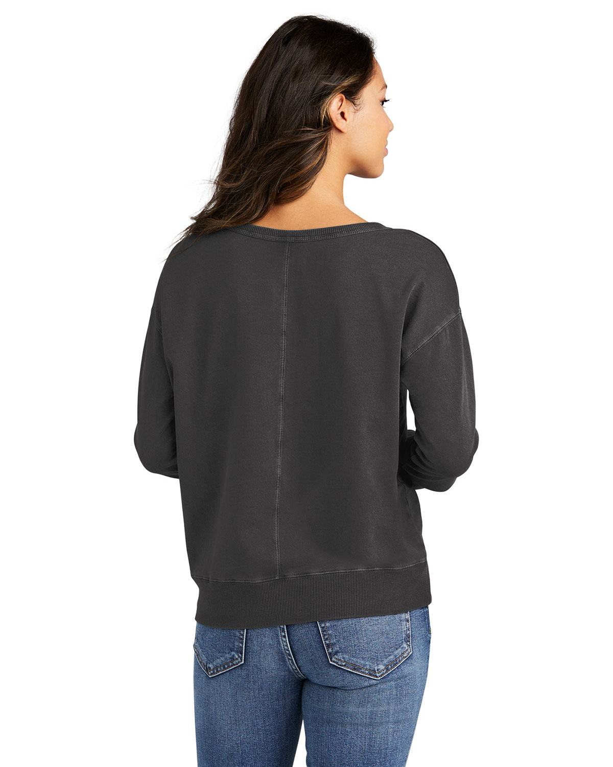 Port & Company LPC098V Women's Beach Wash Garment-Dyed V-Neck Sweatshirt view 2