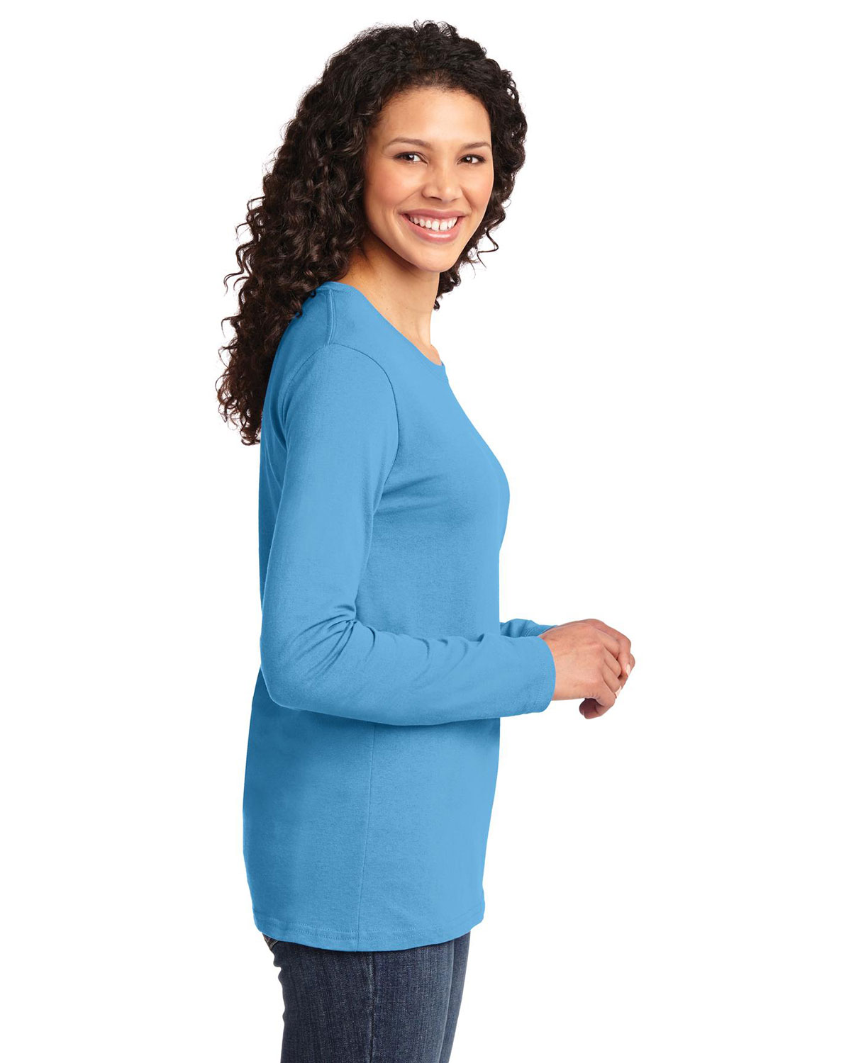 Port & Company LPC54LS Women's Long Sleeve Core Cotton Tee view 3