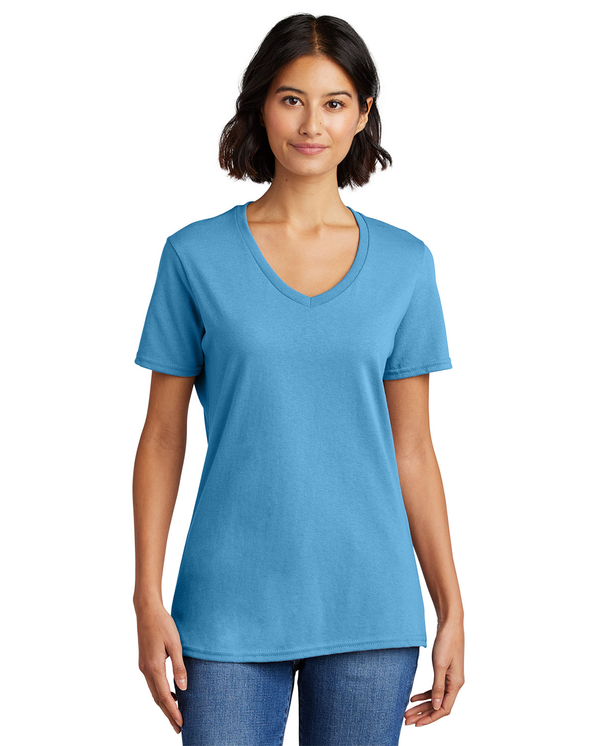 Port & Company LPC54V Women's Core Cotton V-Neck Tee