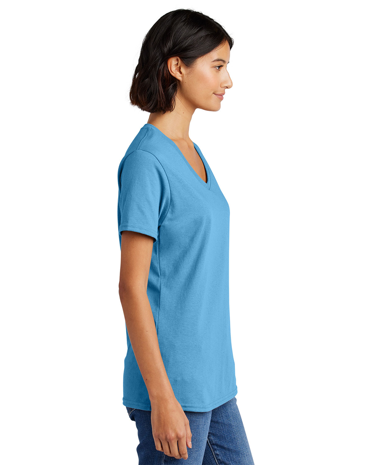 Port & Company LPC54V Women's Core Cotton V-Neck Tee view 3