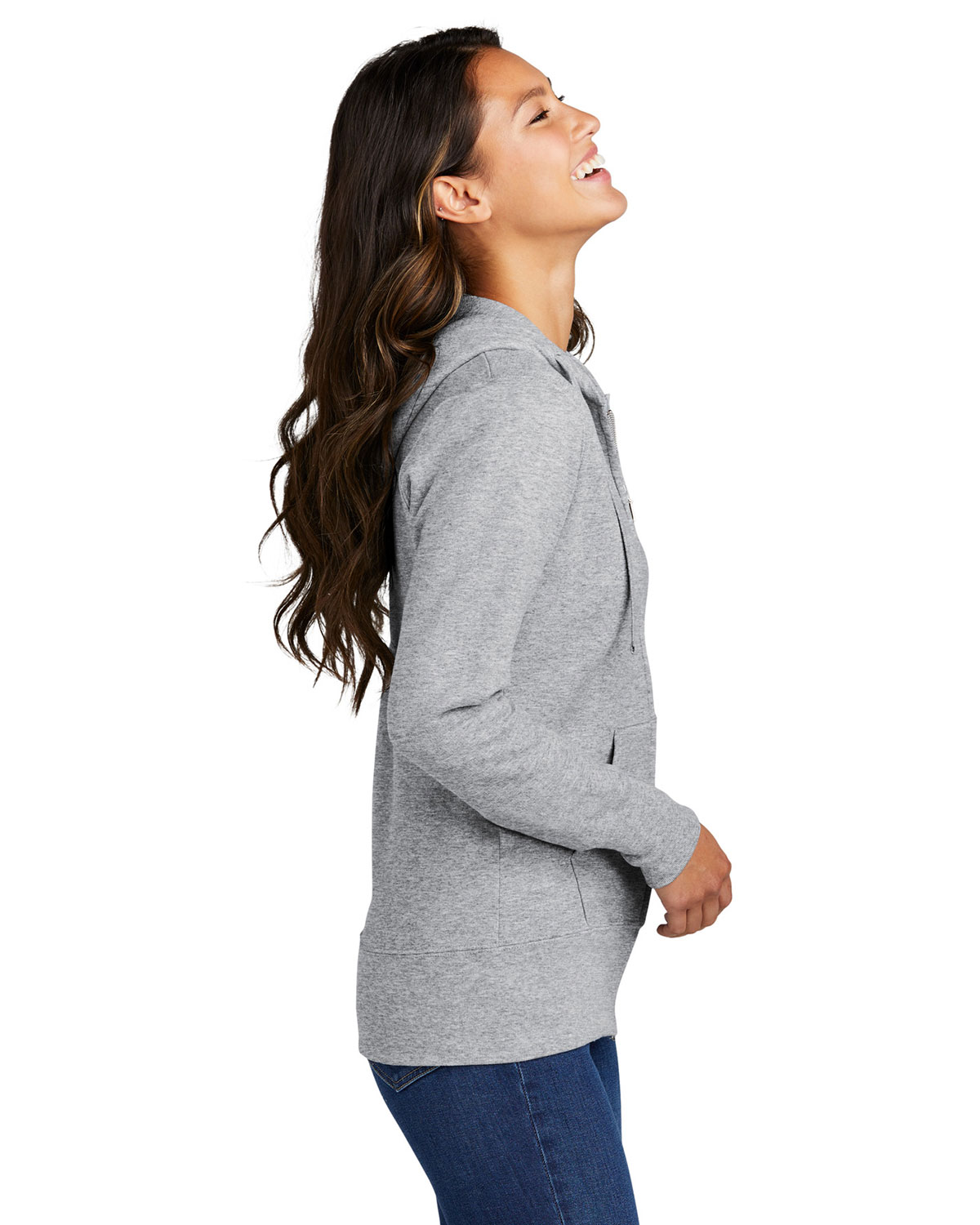 Port & Company LPC78ZH Women's Core Fleece Full-Zip Hooded Sweatshirt view 3