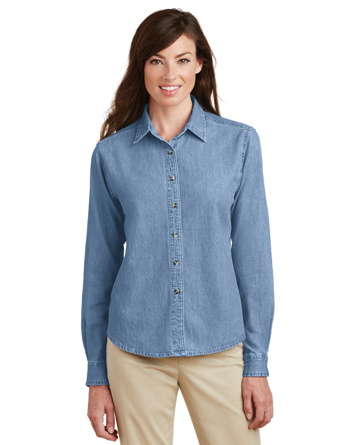 Port & Company LSP10 Women's Long Sleeve Value Denim Shirt