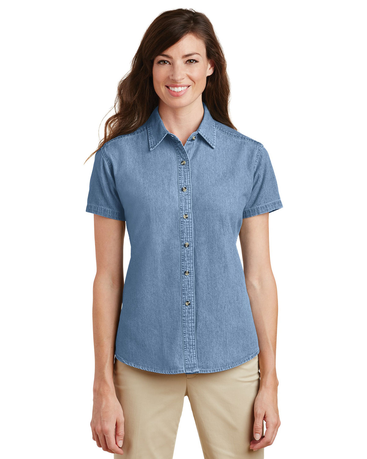 Port & Company LSP11 Women's Short Sleeve Value Denim Shirt
