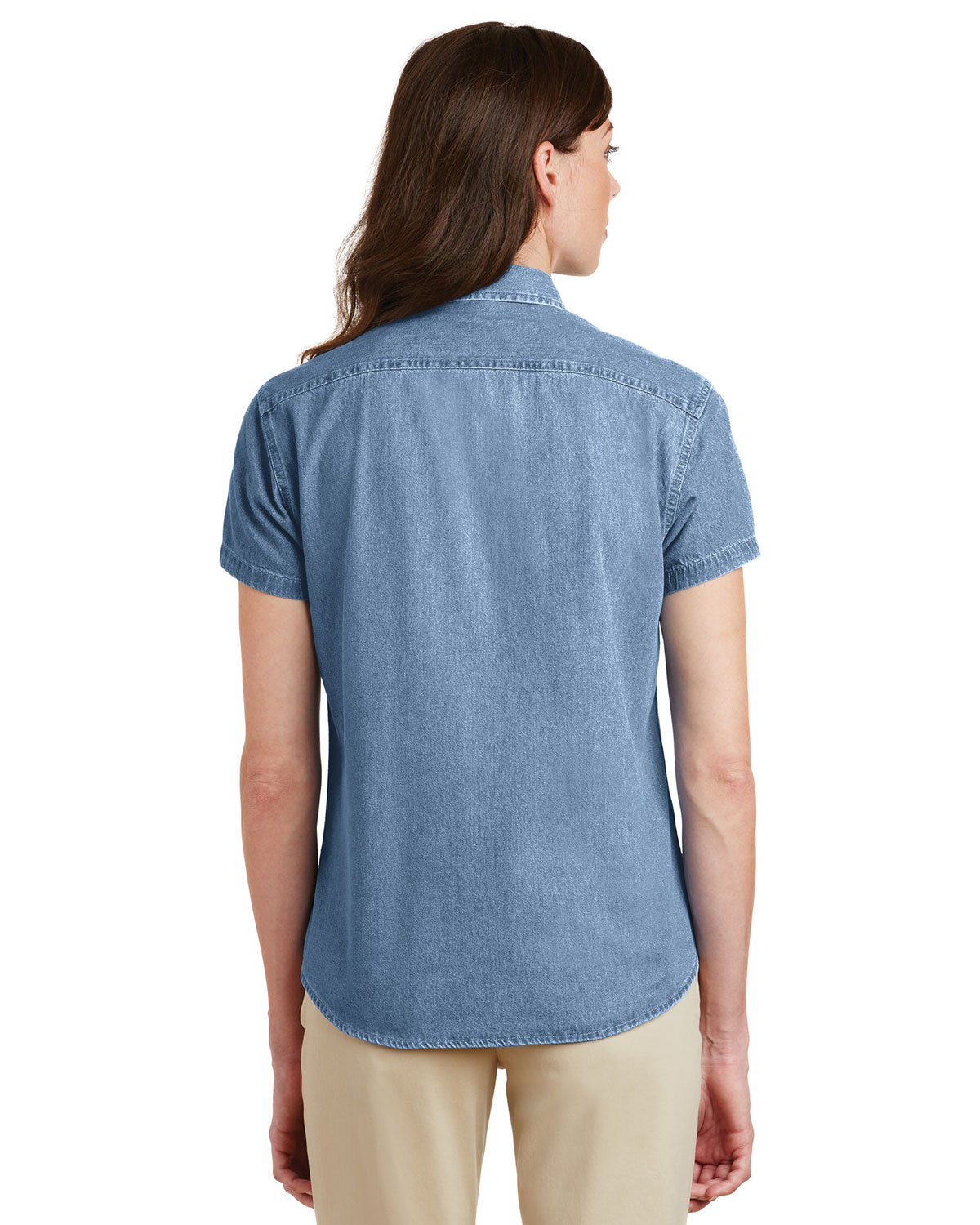 Port & Company LSP11 Women's Short Sleeve Value Denim Shirt view 2