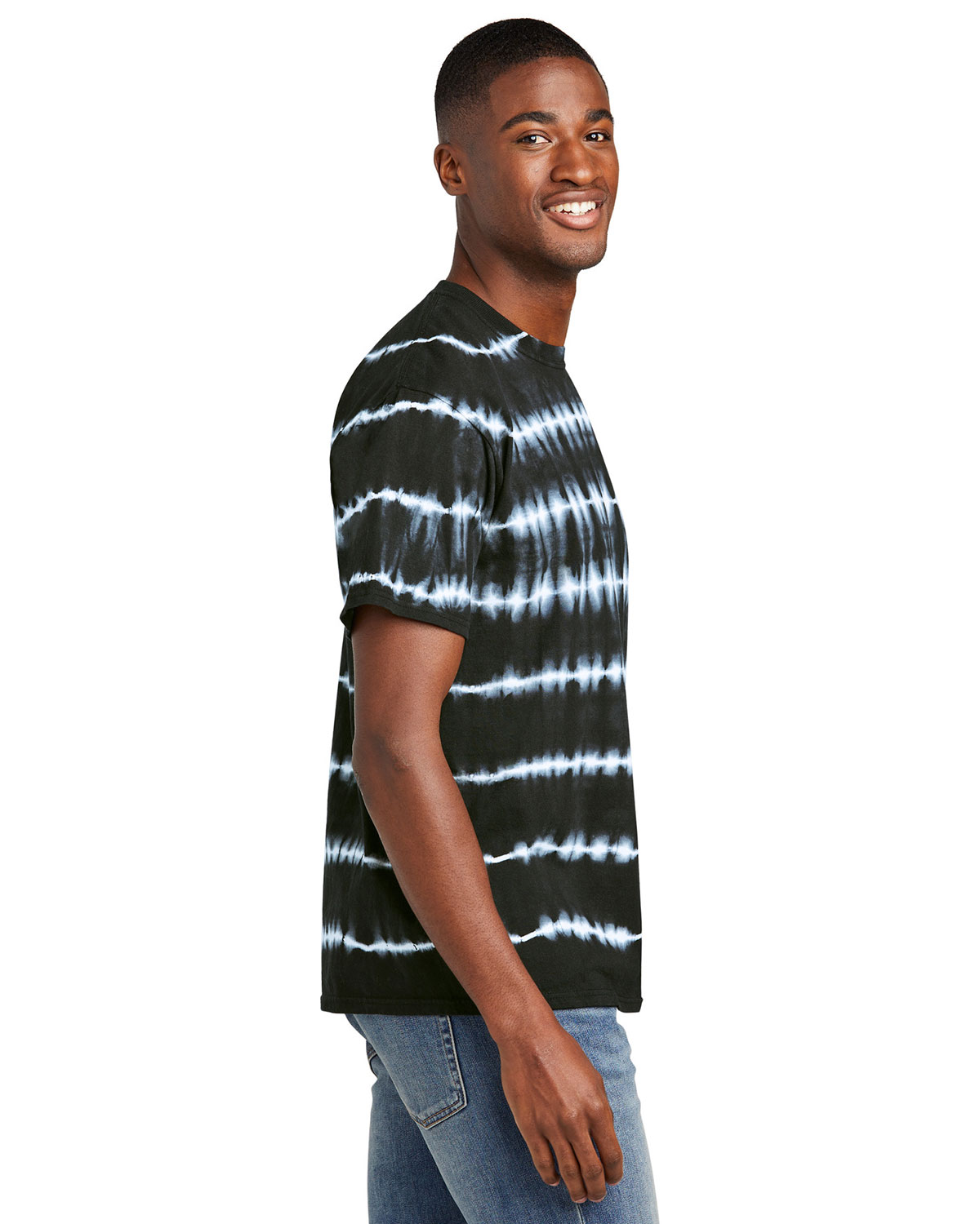 Port & Company PC142 Allover Stripe Tie-Dye Tee view 3