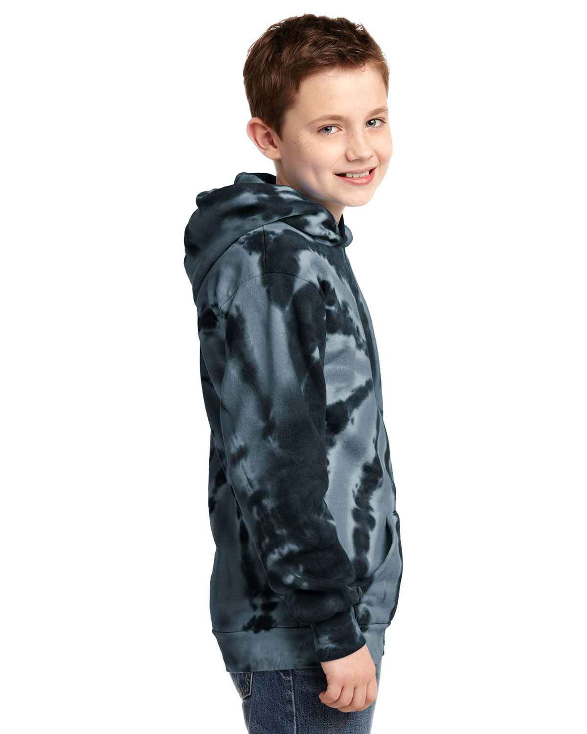 Port & Company PC146Y Youth Tie-Dye Pullover Hooded Sweatshirt view 3