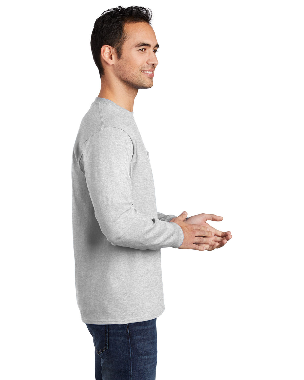 Port & Company PC61LSPT Tall Long Sleeve Essential Pocket Tee view 3