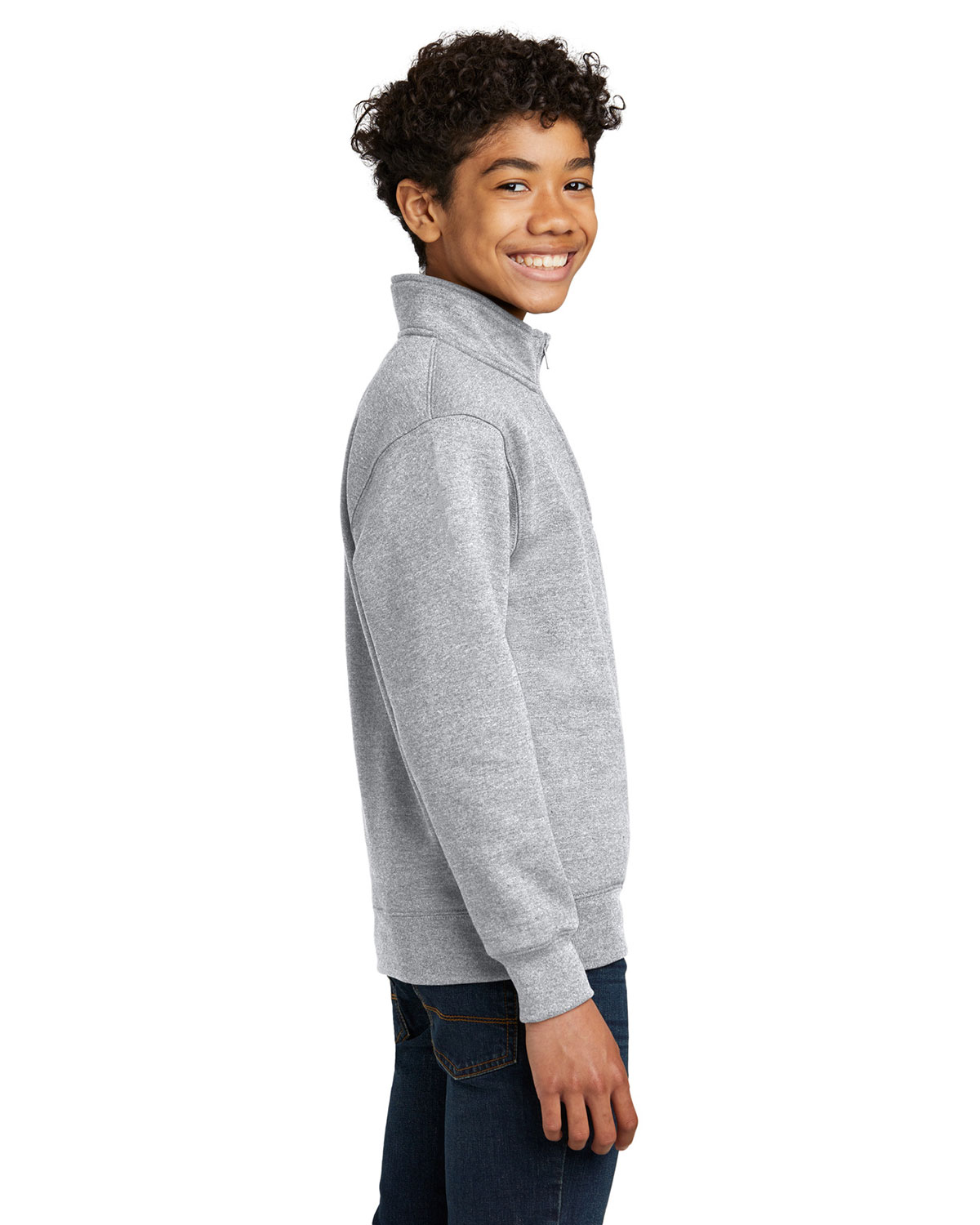 Port & Company PC78YQ Youth Core Fleece 1/4-Zip Pullover Sweatshirt view 3