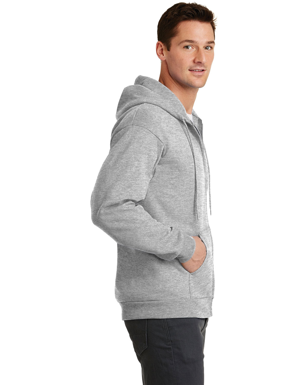 Port & Company PC78ZH Core Fleece Full-Zip Hooded Sweatshirt view 3