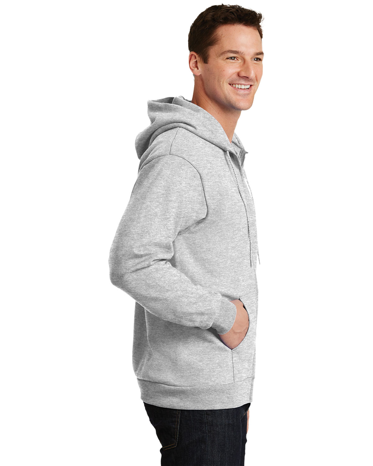 Port & Company PC90ZHT Tall Essential Fleece Full-Zip Hooded Sweatshirt view 3