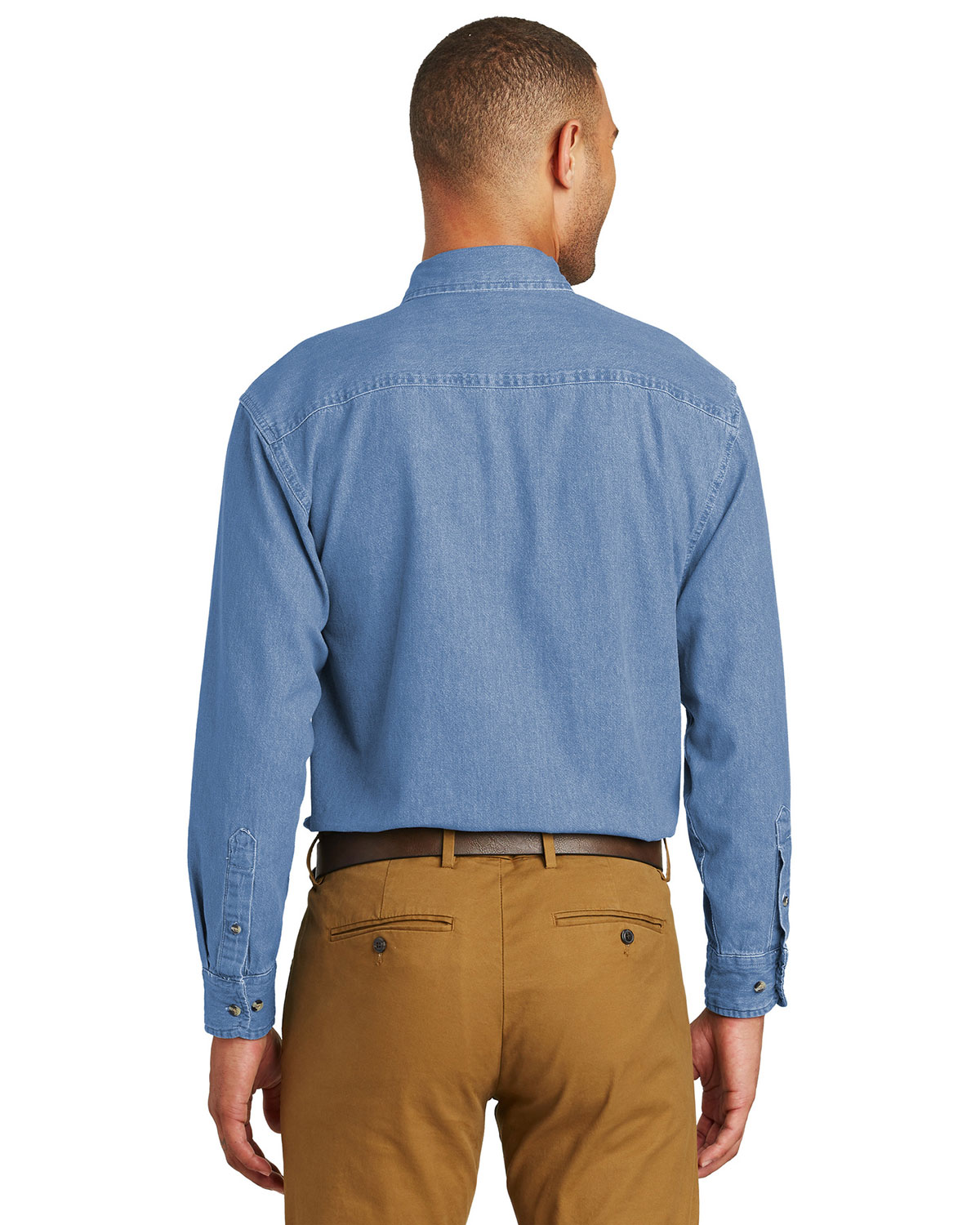 Port & Company SP10 Long Sleeve Value Denim Shirt view 2