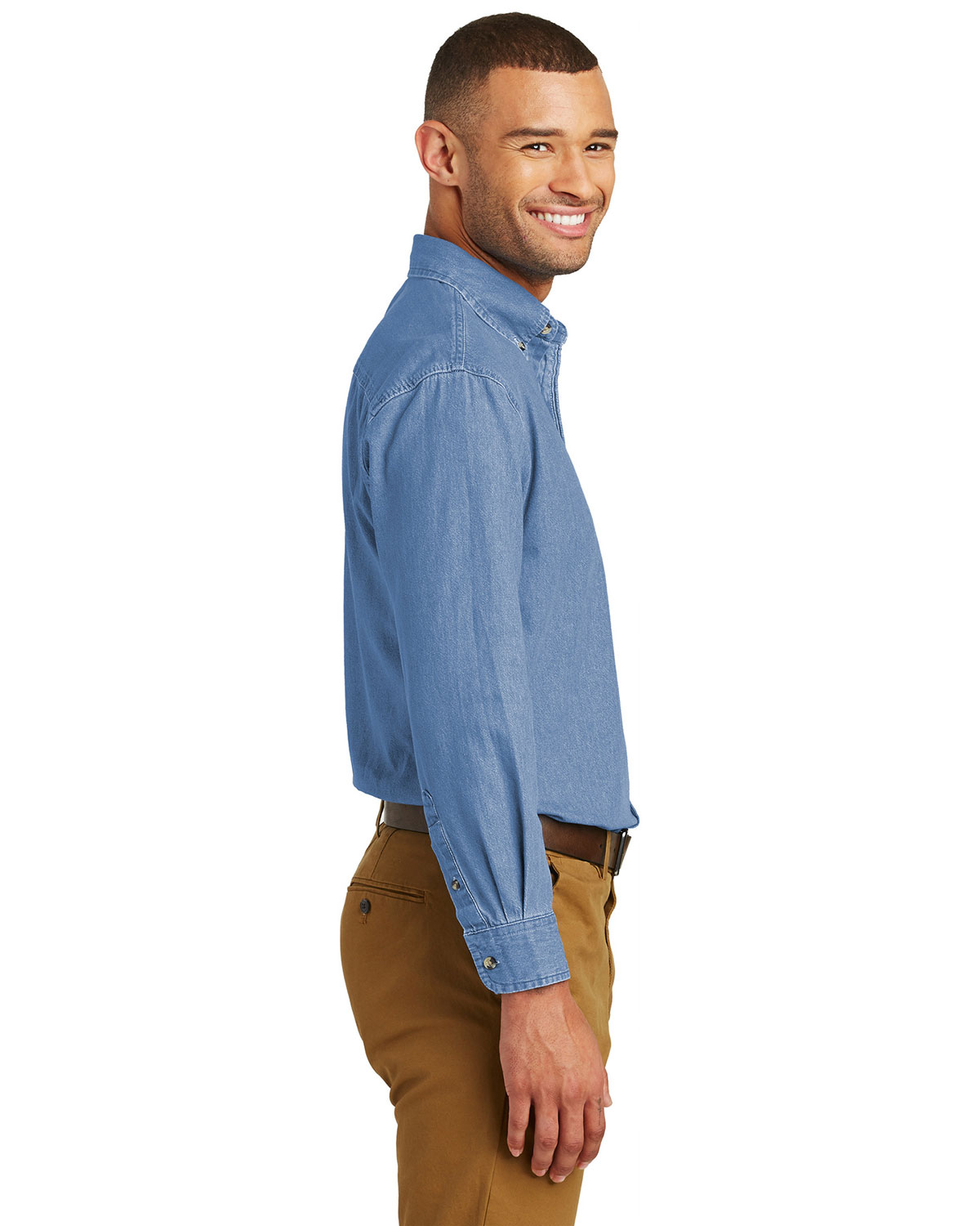 Port & Company SP10 Long Sleeve Value Denim Shirt view 3