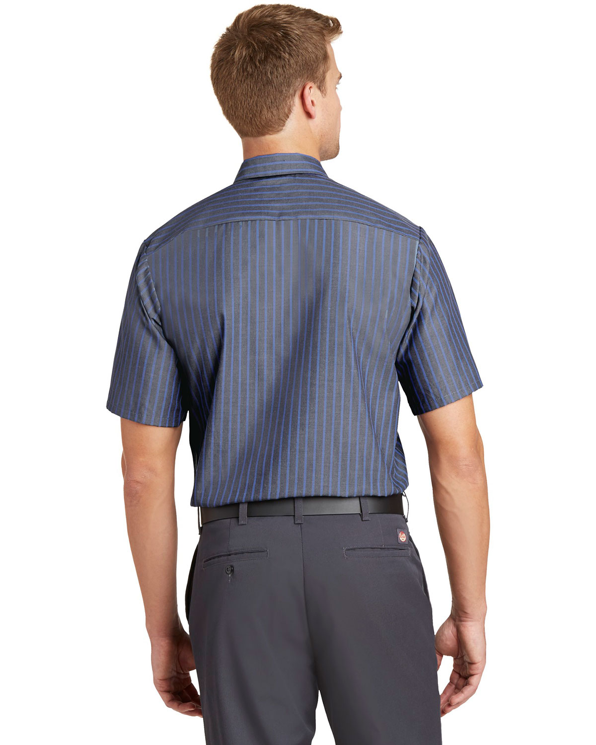 Red Kap CS20 Short Sleeve Striped Industrial Work Shirt view 2