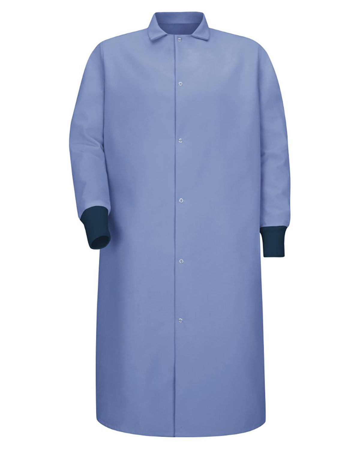 Red Kap KS60 Unisex Gripper-Front Pocketless Butcher Coat With Knit Cuffs