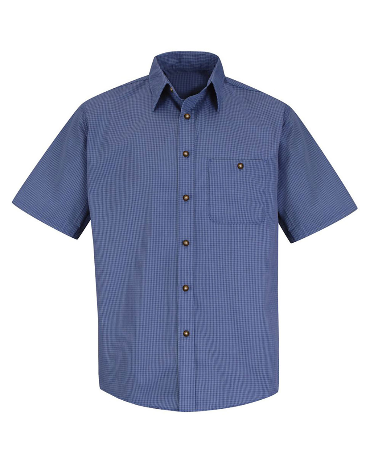Red Kap SP84 Men's Mini-Plaid Uniform Short Sleeve Shirt
