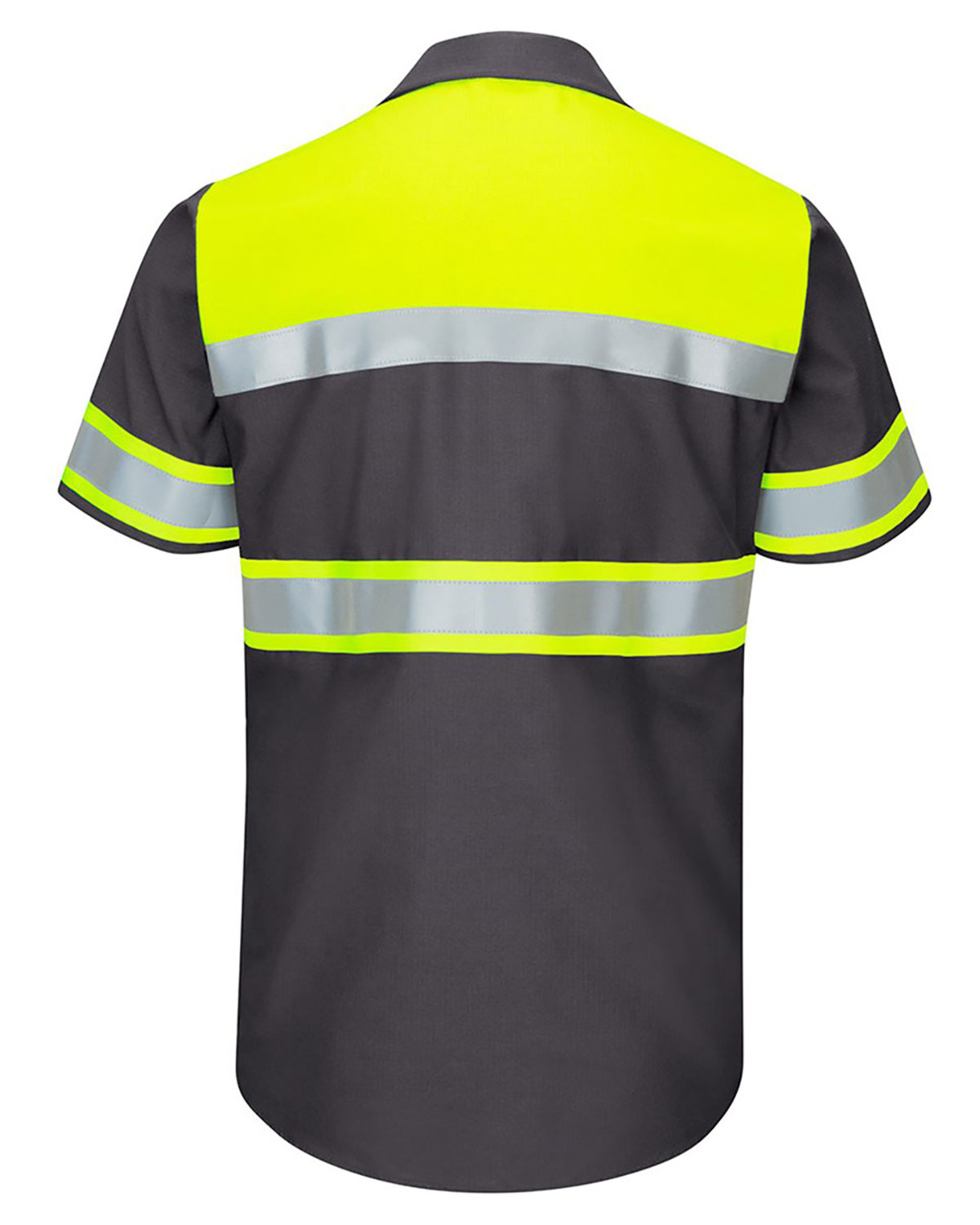 Red Kap SY80 Men's Hi-Visibility Colorblock Ripstop Short Sleeve Work Shirt view 2