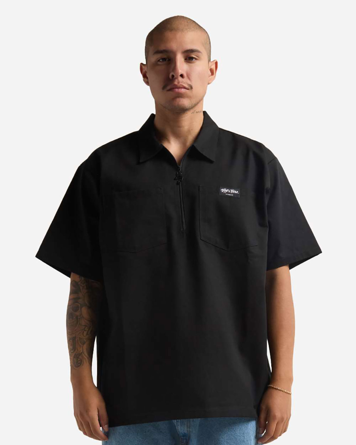 Shaka Wear SHQZWS Unisex Quarter-Zip Short Sleeve Work Shirt