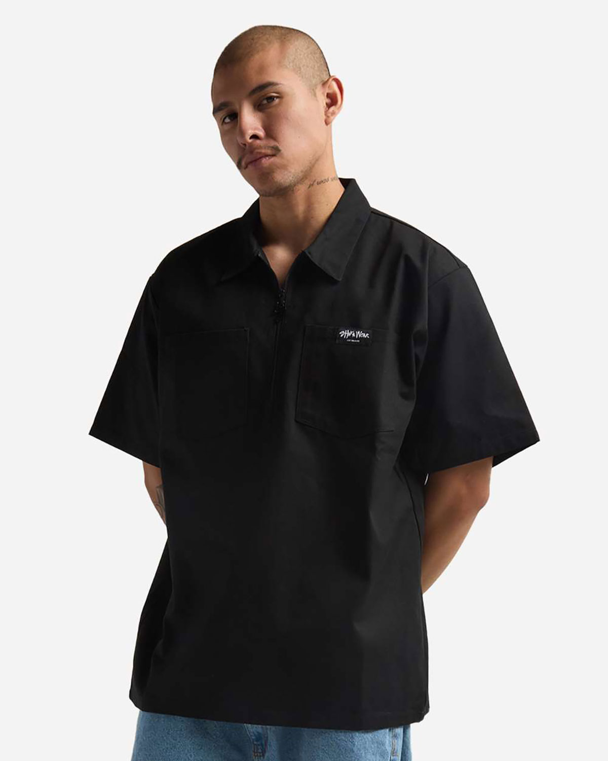 Shaka Wear SHQZWS Unisex Quarter-Zip Short Sleeve Work Shirt view 3