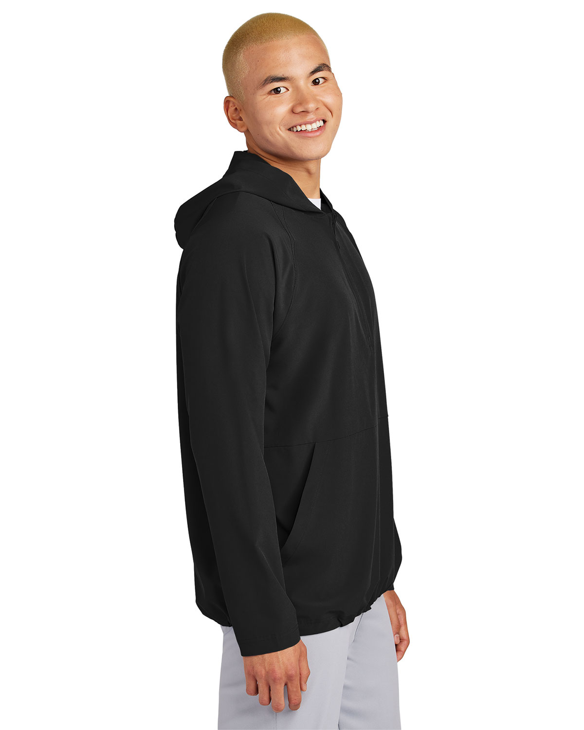 Sport-Tek JST488 Repeat 1/2-Zip Long Sleeve Hooded Jacket view 3