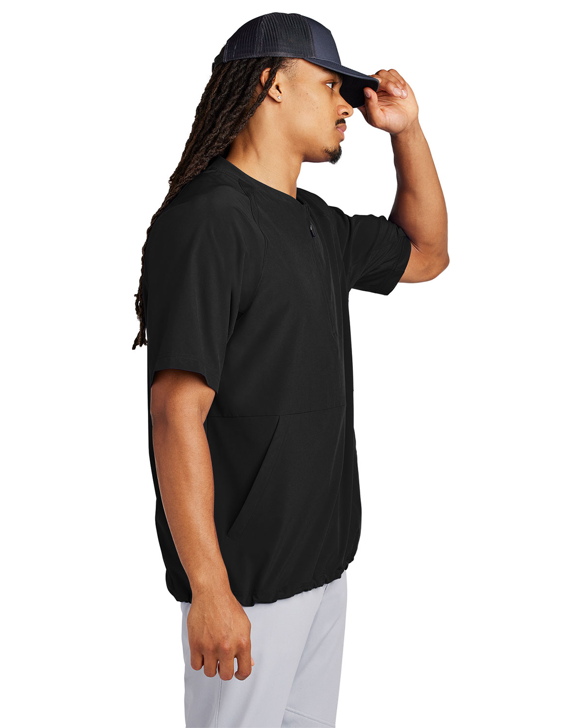 Sport-Tek JST489 Repeat 1/2-Zip Short Sleeve Jacket view 3