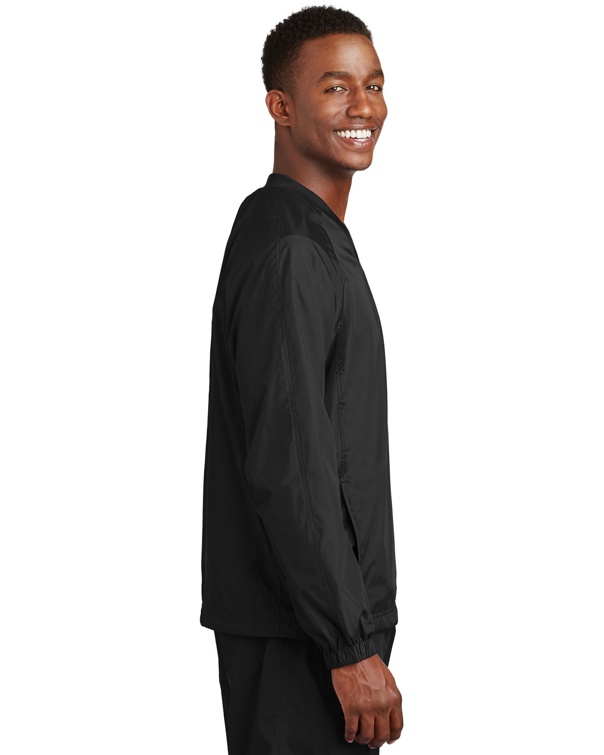 Sport-Tek JST72 V-Neck Raglan Wind Shirt view 3