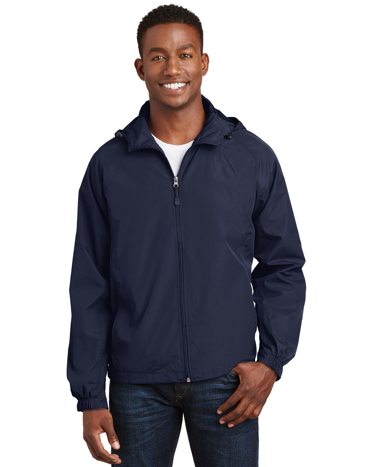 Sport-Tek® JST73 Men Hooded Raglan Jacket | GotApparel.com