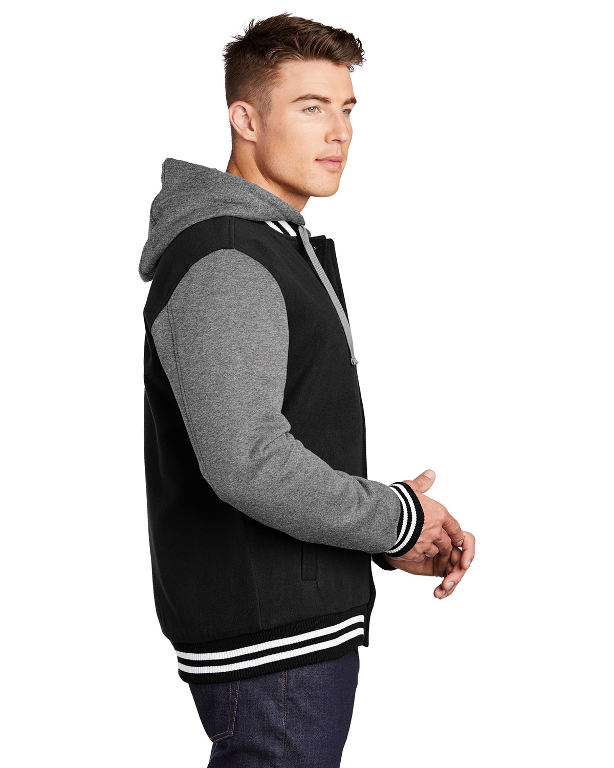 Sport-Tek JST82 Insulated Letterman Jacket view 3