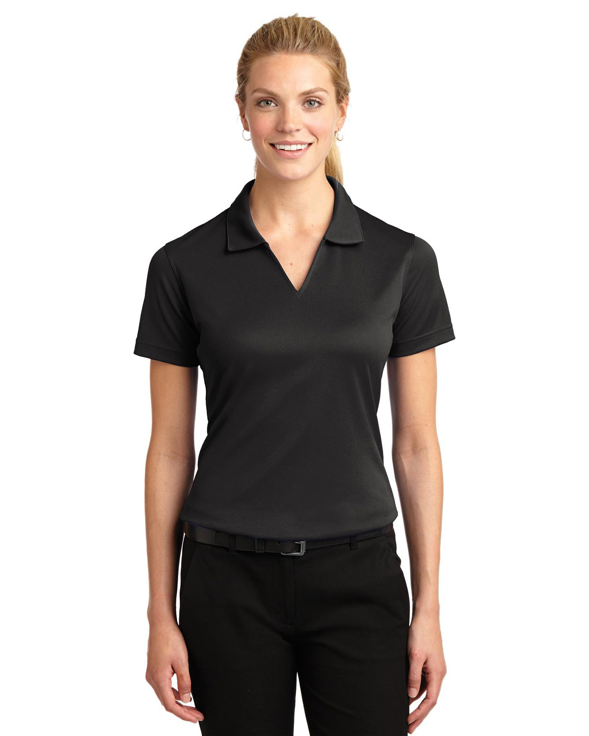 Sport-Tek L469 Women's Dri-Mesh V-Neck Polo