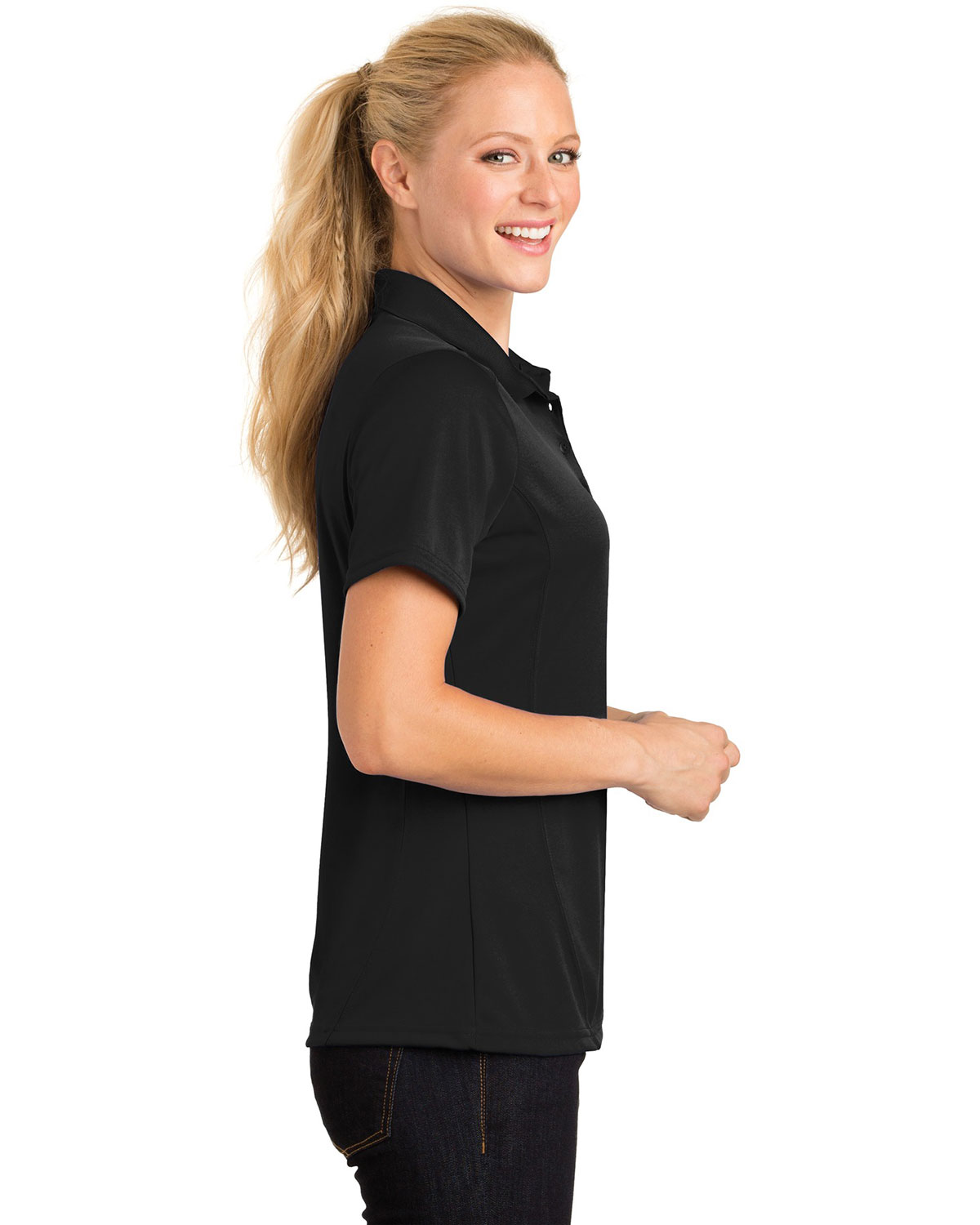 Sport-Tek L475 Women's Dry Zone Raglan Accent Polo view 3