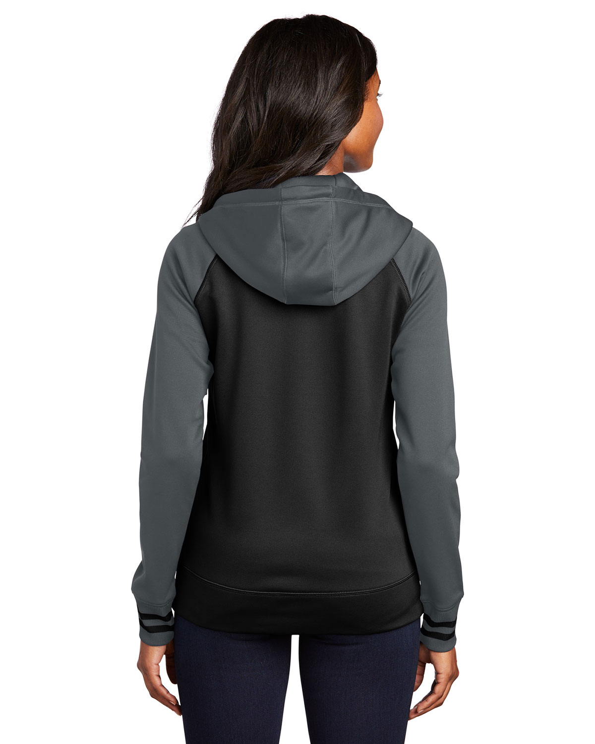 Sport-Tek LST236 Women's Sport-Wick Varsity Fleece Full-Zip Hooded Jacket view 2