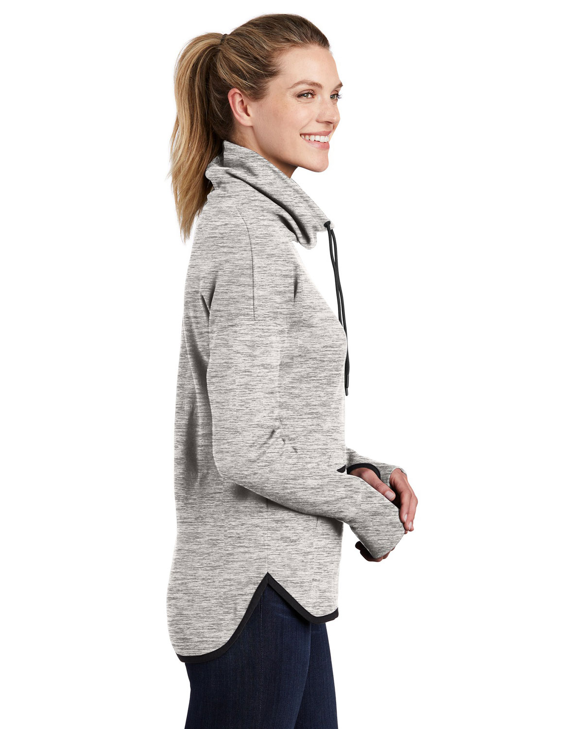 Sport-Tek LST280 Women's Triumph Cowl Neck Pullover view 3