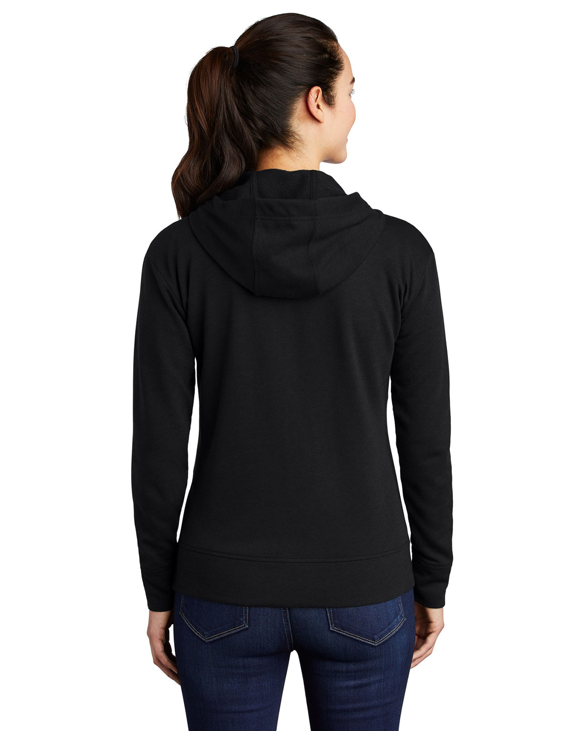 Sport-Tek LST293 Women's PosiCharge Tri-Blend Wicking Fleece Full-Zip Hooded Jacket view 2
