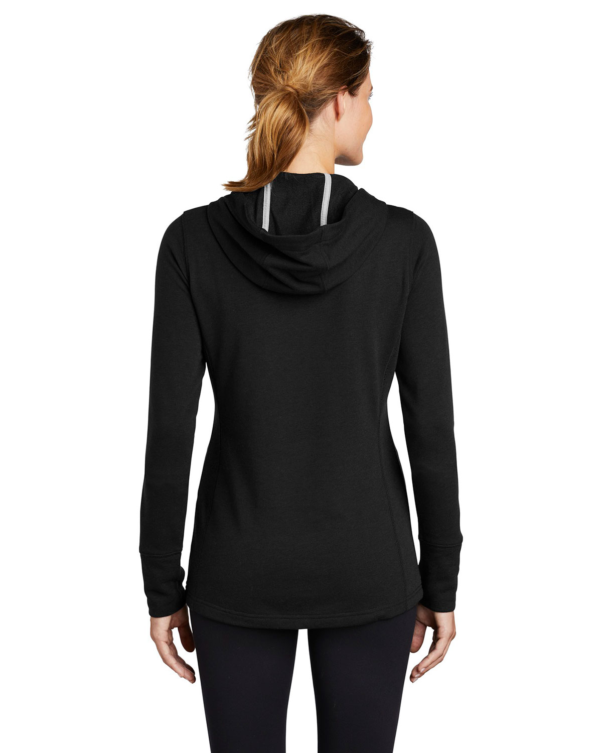 Sport-Tek LST296 Women's PosiCharge Tri-Blend Wicking Fleece Hooded Pullover view 2