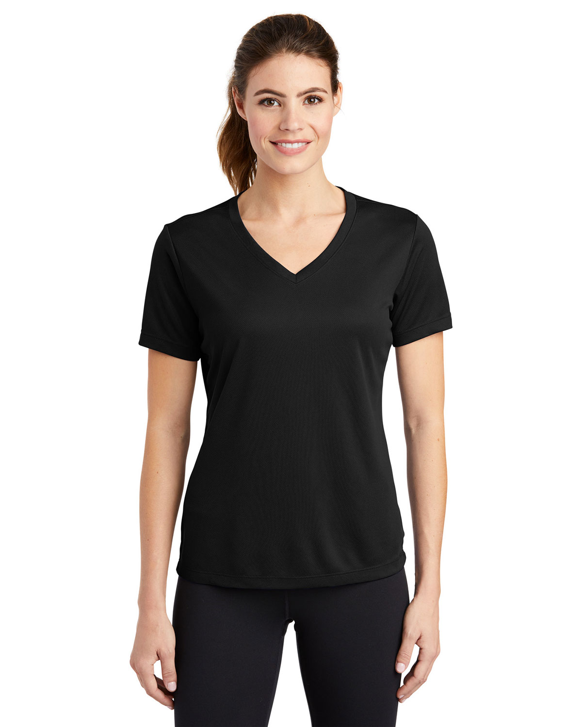 Sport-Tek LST340 Women's PosiCharge RacerMesh V-Neck Tee