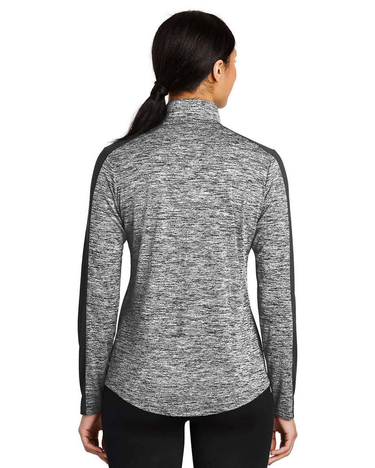 Sport-Tek LST397 Women's PosiCharge Electric Heather Colorblock 1/4-Zip Pullover view 2