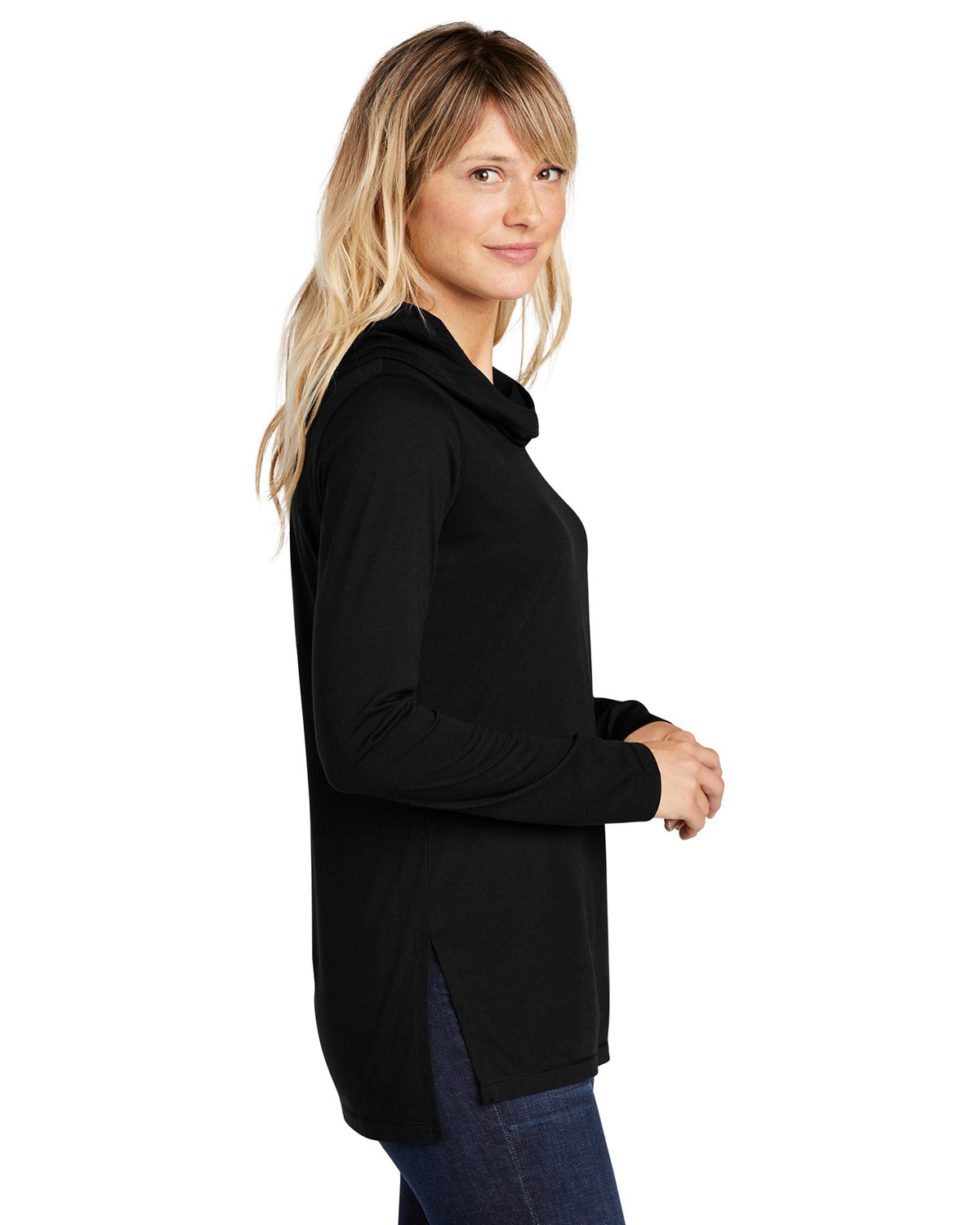 Sport-Tek LST406 Women's PosiCharge Tri-Blend Wicking Long Sleeve Hoodie view 3