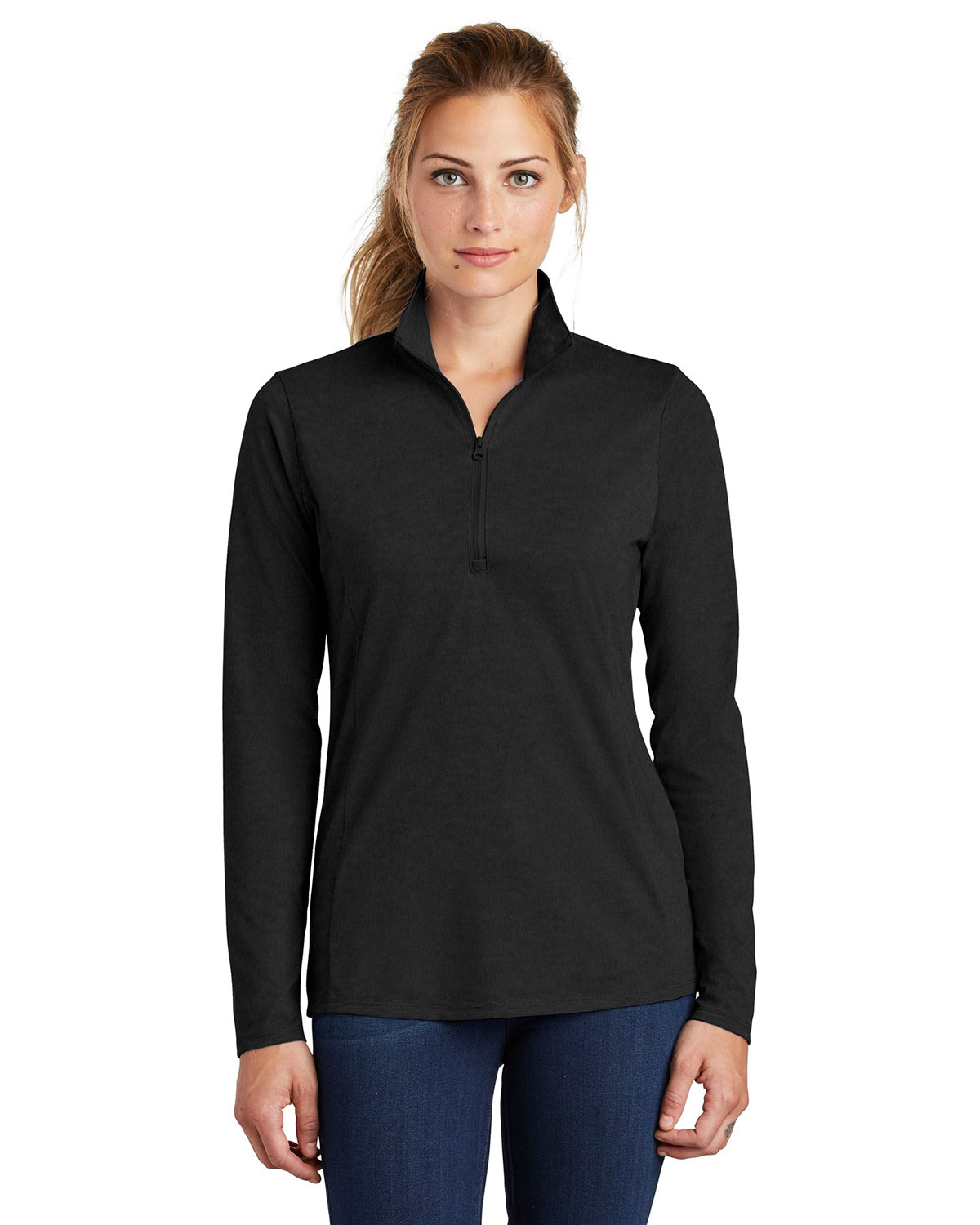 Sport-Tek LST407 Women's PosiCharge Tri-Blend Wicking 1/4-Zip Pullover