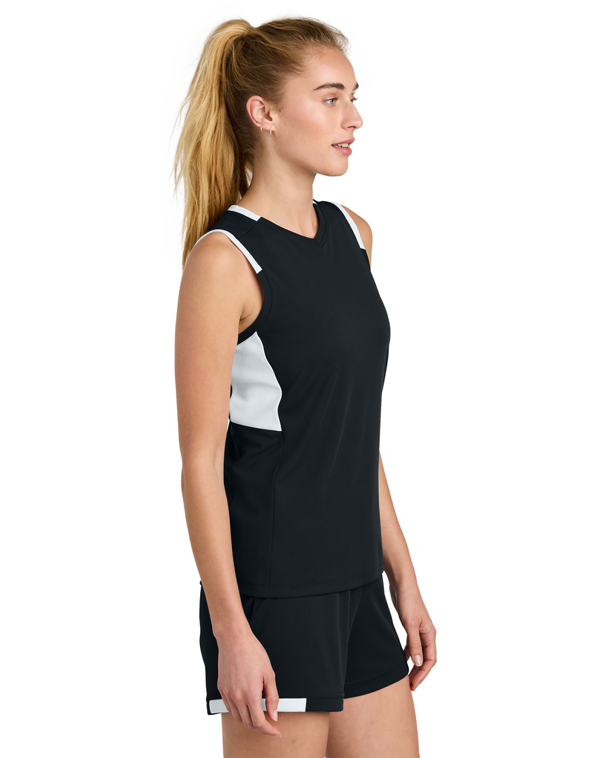 Sport-Tek LST441 Women's Club Sleeveless V-Neck view 3