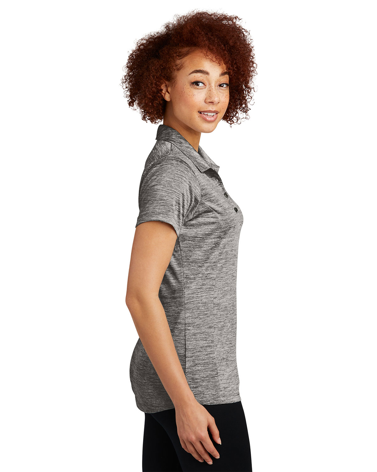 Sport-Tek LST590 Women's PosiCharge Electric Heather Polo view 3