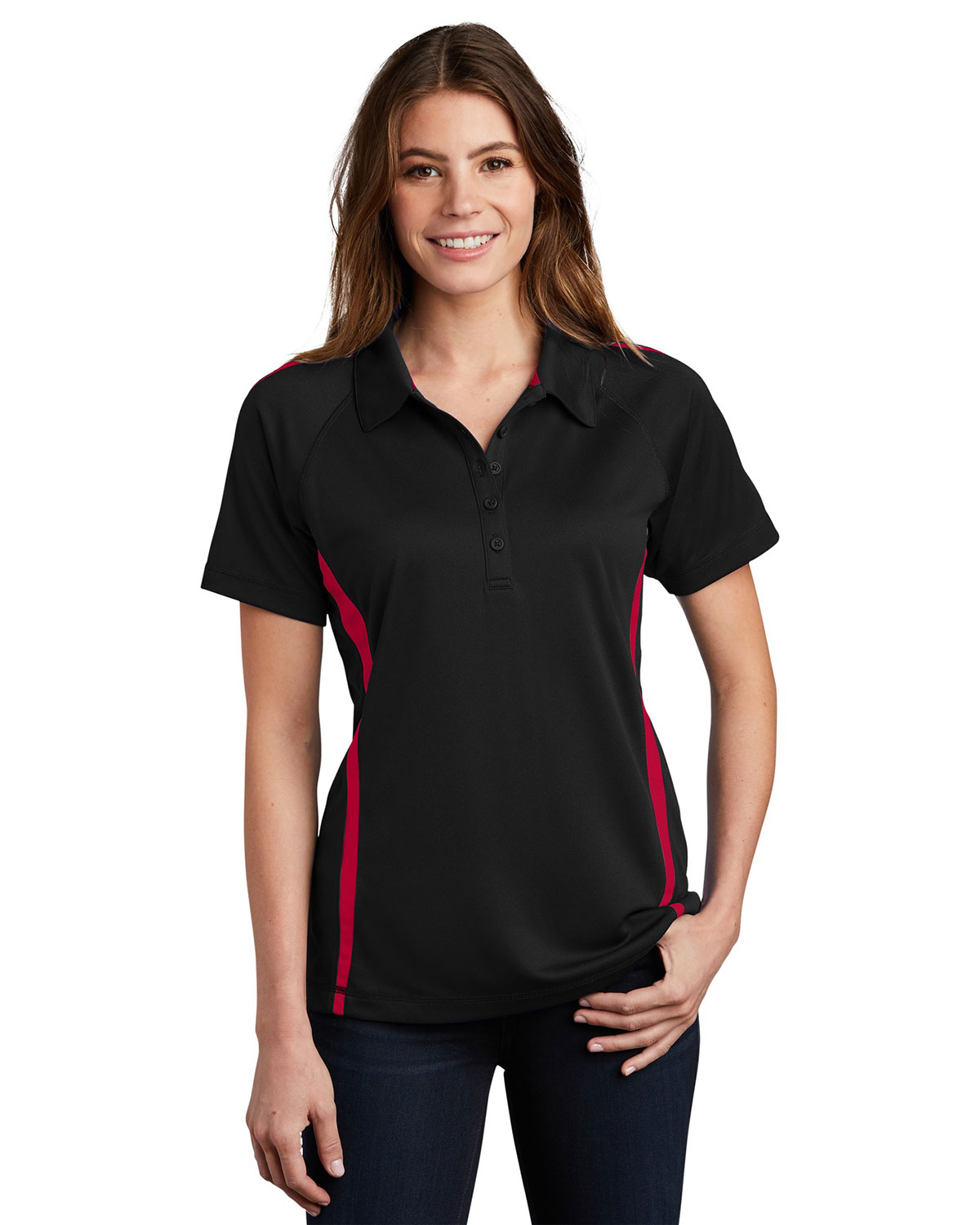 Sport-Tek LST685 Women's PosiCharge Micro-Mesh Colorblock Polo