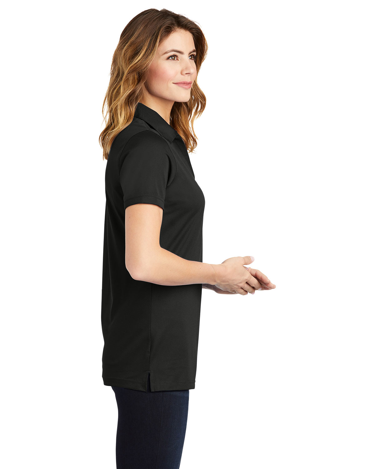 Sport-Tek LST690 Women's PosiCharge Active Textured Polo view 3