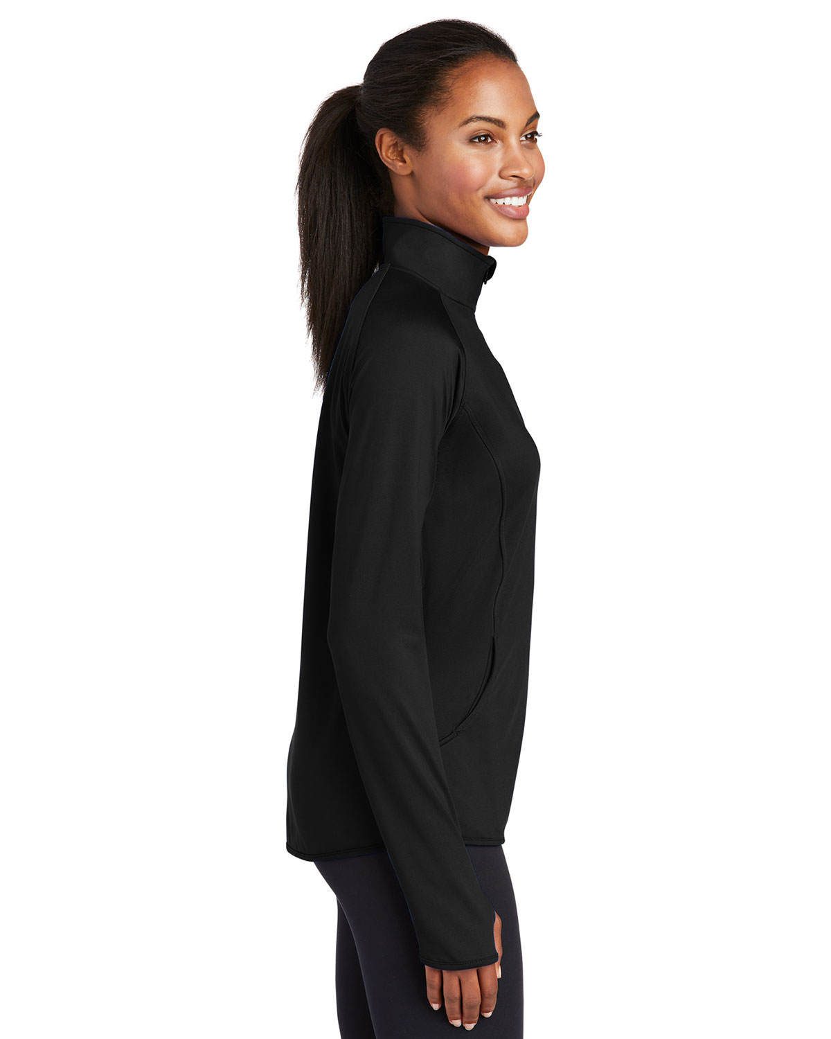 Sport-Tek LST850 Women's Sport-Wick Stretch 1/4-Zip Pullover view 3