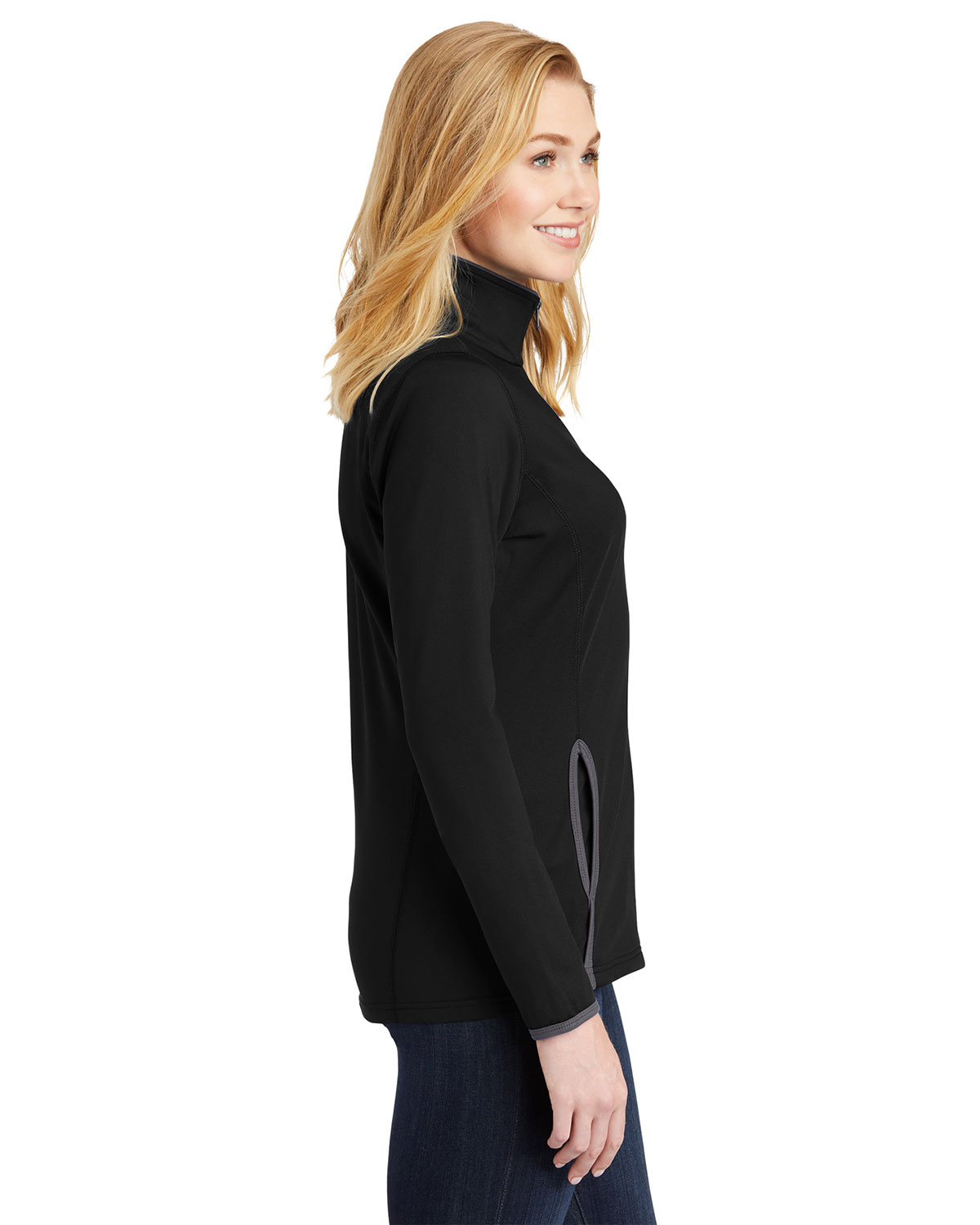 Sport-Tek LST853 Women's Sport-Wick Stretch Contrast Full-Zip Jacket view 3